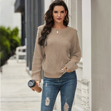 Wide Round Collar Splicing Knit Sweaters