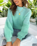 Bubbles Sleeves Splicing Casual Knitting Sweater