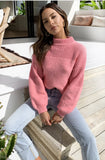 Bubbles Sleeves Splicing Casual Knitting Sweater
