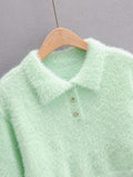 Peter Pan Collar Mohair Short Knit Sweater