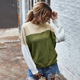 Batwing Sleeve Multicolor Knitting Sweater