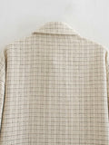 Plaid Style Shirt Jacket Lapel Single-breasted Cardigans Coat