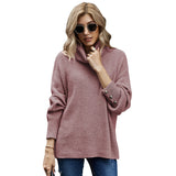 Pile High-collared Knit Lantern Sleeve Sweaters