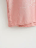 Minivestidos ajustados florales con escote en V profundo y manga farol rosa