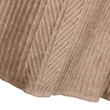 Ruffled Knit Slim-type Round Neck Sweaters