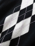 Black Diamond Lattice Knitting Sweater
