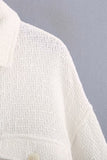 Prendas de abrigo de camisa con botón de bolsillo de solapa blanca con un solo pecho