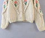 Contrast Handicraft Single-breasted Sweaters Cardigans