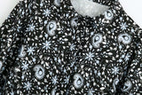 Pile Collar Floral Printed Maxi Dress