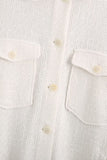 Prendas de abrigo de camisa con botón de bolsillo de solapa blanca con un solo pecho
