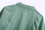 Puff Sleeve Shirred Frill Single-breasted Mini Dress