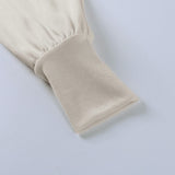 Lantern Sleeve Crop Tops Sweater Pocket Skirt Two-piece Set