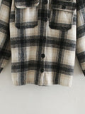 Casual Single-breasted Plaid Shirt Cardigans Coat
