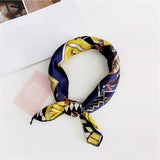 Pañuelo cuadrado pequeño de seda con estampado floral para mujer - 40 colores