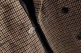 Manteau de costume pied-de-poule à double boutonnage Cardigan Blazers