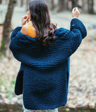 Manteau tricoté à pampilles pour femmes 
