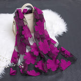Pañuelo de seda floral de loto para mujer