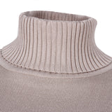 Minivestidos de suéter plisado de punto con volantes y cuello alto