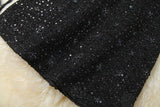 Épissage de fleurs noires élégantes perles Tops jupes ensemble deux pièces