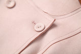 Double Breasted Cape Cloak Net Yarn Tops Vest Midi Dress Three-piece Set