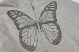 Cuello redondo Cuentas de mariposa Camisas Blusas Sudaderas con capucha Sudaderas