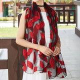 Écharpe longue imprimée de fleurs ethniques châle écharpes frangées pour femmes dames filles 70x180