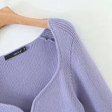 Blusas de punto con cuello en forma de corazón Suéteres vintage Blusas