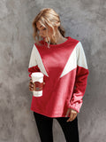Simple V-Shaped Crew Neck Long Sleeve Sweater