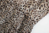 Minivestidos con cordones de un solo pecho de leopardo con cuello en V