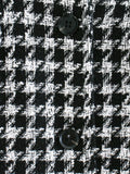Single-breasted Mid-length Houndstooth Coat Outerwear
