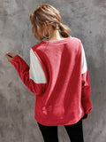 Suéter de manga larga con cuello redondo en forma de V simple