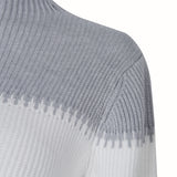 Suéteres de empalme de punto de manga farol de cuello alto