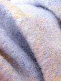 Purple Grid Single-breasted Irregular Hem Coat