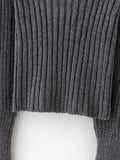 Vintage Square Neck Bubble Sleeve Sweater Blouse