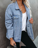 Single-breasted Pile Collar Denim Outerwear Cardigans