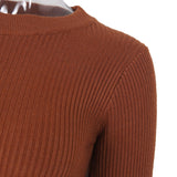 Ruffled Flounces Striped Knit Sweater Mini Dresses