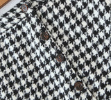 Minivestidos con falda de pata de gallo vintage de lana con volantes en el pecho