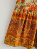 Robes longues florales à taille élastique avec cordon de serrage