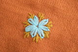 Embroidery Knit Lantern Sleeve Vintage Single-breasted Sweaters