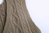 Knit V-neck Argyle Pattern Tank Tops Sweaters
