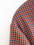 Houndstooth Single-breasted Pocket Lapel Plaid Overcoat Outerwear