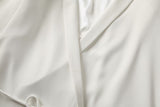 V-neck Pile Collar Lace-up Blazer Mini Dresses - White