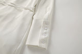 Mini Robe Blazer À Col En V Et Col En V À Lacets - Blanc