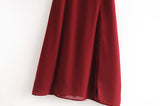 Tube Top Strapless Vintage Sling Slit Midi Dress
