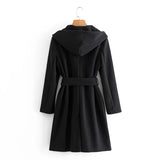 Hooded Lace-up Pile Collar Outerwear