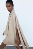 Single-breasted V-neck Cloak Capes Outerwear
