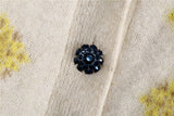 Cardigan à motif losanges à boutonnage simple et col en V en tricot