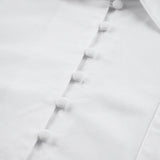 Pile Collar V-neck Single-breasted Flared Sleeve Shirts