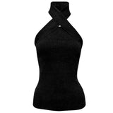 Cross Strapless Halter Camis Tops Sweaters