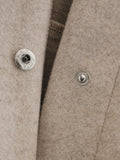 Prendas de abrigo de un solo pecho con manga de burbuja y cuello de pila